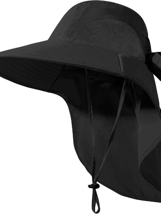 Accessories - Womens Sun Hat UV Protection, Foldable Waterproof Wide Brim Bucket Hats with Nec